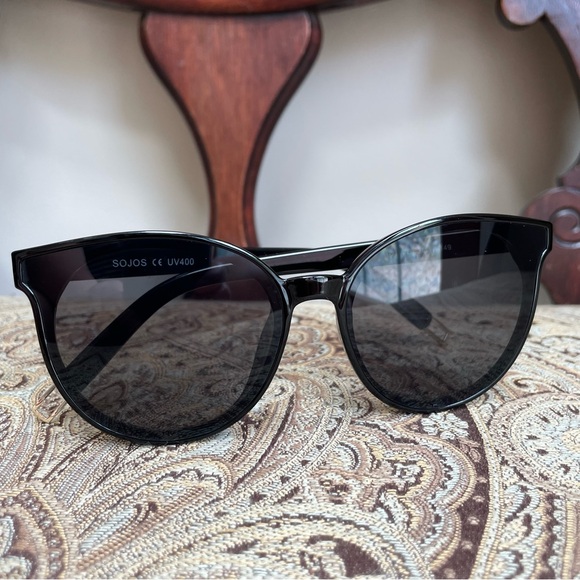 NWOT Sojos Black Mirrored Cat Eye Together Sunglasses UV400 Sunnies - Picture 4 of 12